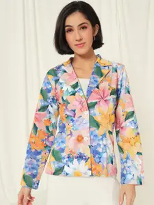 BAESD Printed Slim-Fit Single Breasted Blazer