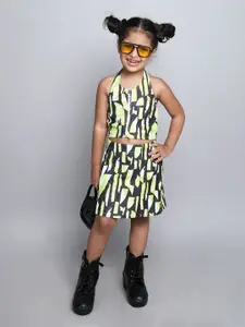 taffykids Girls Printed Top with Skirt