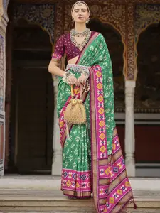 elora Woven Design Zari Silk Blend Patola Saree