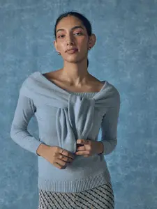 The Label Life Women Ribbed Regular Sweater Vest