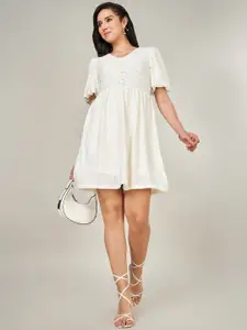 Honey by Pantaloons Flared Sleeve A-Line Mini Dress