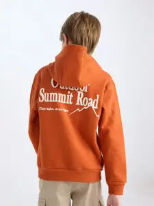 DeFacto Boys Typography Self Design Hooded Pullover