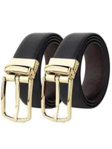 Hayes London Men Leather Belts Combo Pack Of 2 Genuine Premium Reversible Formal Belt