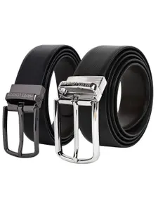 Hayes London Men Leather Belts Combo Pack Of 2 Genuine Premium Reversible Formal Belt