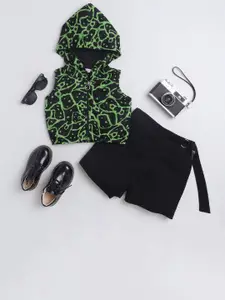 taffykids Girls Printed Top with Shorts