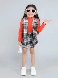 taffykids Girls Checked Shirt with Skirt