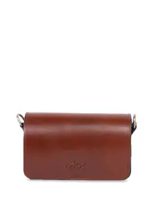 Celtic Unisex Brown Leather Structured Satchel with Button Closure