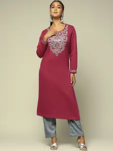 Rangriti Women Ethnic Motifs Embroidered Thread Work Kurta
