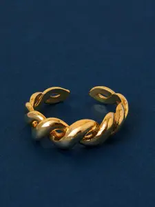 Accessorize 14k Real Gold Plated Adjustable Braided Ring