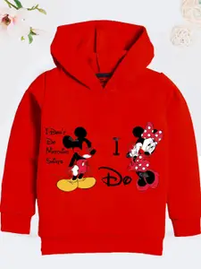 YK Disney Girls Printed Hooded Sweatshirt