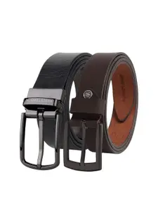 Hayes London Men Formal Belts Combo Pack of 2 Premium Genuine Leather Belt