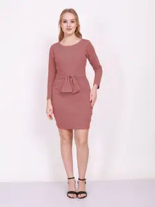 BAESD Women Tie-Ups Cotton Bodycon Dress