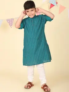 Fabindia Boys Ethnic Motifs Printed Thread Work Kurta