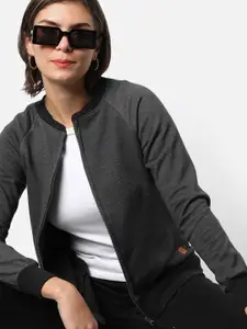 Campus Sutra Women Cotton Round Neck Long Sleeves Sweatshirt