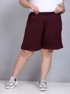 CUPID Women Plus Size Mid-Rise Regular Shorts
