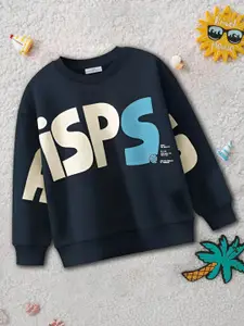 FOREVER FRIDAY Boys Cotton Typography Printed Pullover Sweatshirt