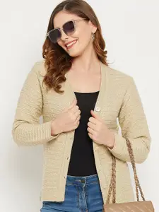 Zigo Women Cable Knit V-Neck Long Sleeves Cardigan Sweater