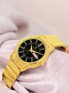 Franktime Men Brass Patterned Dial Bracelet Style Straps Analogue Watch FT-0052 BLG