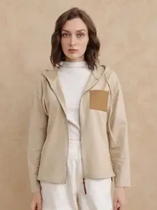 RAREISM Women Cotton Hooded Sweatshirt