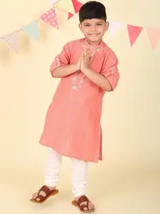 Fabindia Boys Ethnic Motifs Embroidered Thread Work Kurta