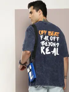 Kook N Keech Pure Cotton Typography Printed Drop-Shoulder Sleeves Oversized T-shirt