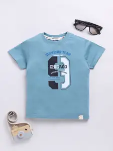 Happy Faces Boys Pure Cotton Typography Printed T-shirt