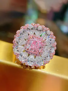 Jewels Galaxy Rose Gold-plated Crystals Stone-Studded Adjustable Finger Ring