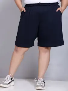 CUPID Women Cotton Plus Size Mid-Rise Lounge Shorts