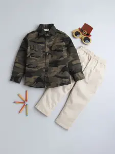 BAATCHEET Boys Printed Shirt with Trousers