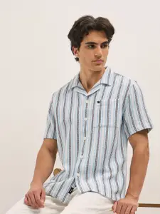 THE BEAR HOUSE Men Opaque Striped Casual Shirt