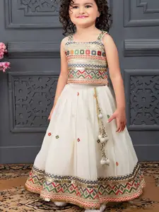 Lagorii Girls Embroidered Thread Work Ready to Wear Lehenga &