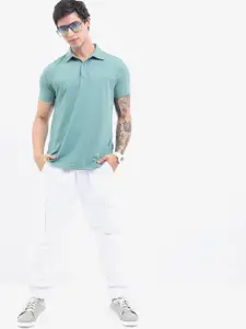 HIGHLANDER Men Popcorn Structured Regular Fit Tshirt