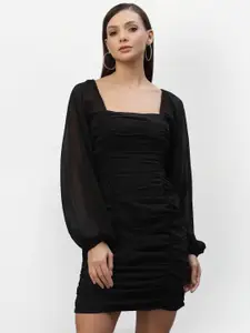 BAESD Square Neck Georgette Sheath Dress