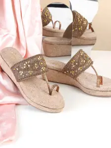 Metro Women Ethnic - Embellished Wedge Sandals