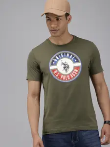 U.S. Polo Assn. Denim Co. Brand Logo Printed Pure Cotton Slim Fit T-shirt