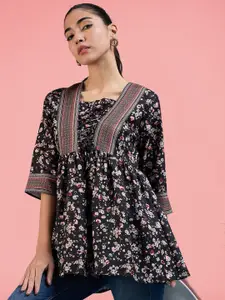 Winza Designer Women Floral Printed Cotton Empire Top