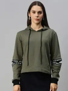 Campus Sutra Women Cotton Hooded Sweatshirt