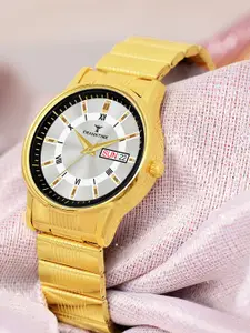 Franktime Men Brass Printed Dial & Stainless Steel Bracelet Style Straps Watch FT-0052 SL