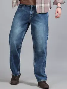 The Roadster Lifestyle Co Men Pure Cotton Straight-Fit Mid-Rise Jeans