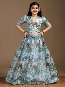 BAESD Girls Printed Ready to Wear Lehenga &