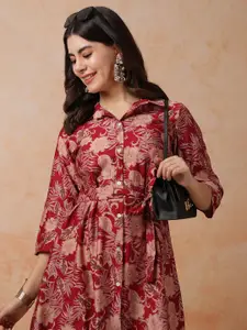 Anouk Women Floral Print Fit & Flare Dress