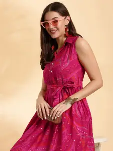 Anouk Women Ethnic Motifs Printed A-Line Dress