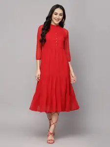 BAESD Women Tiered A-Line Midi Dress
