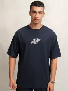 HIGHLANDER Men Graphic Printed Round Neck Oversized T-shirt