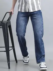 The Roadster Lifestyle Co Men Pure Cotton Straight-Fit Mid-Rise Jeans