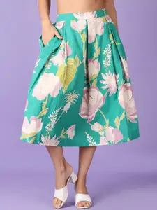 V-Mart Women Printed Cotton Flared Maxi Skirt