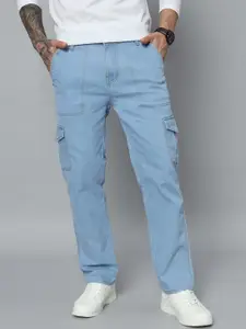 DENIMLOOK Men Clean Look Mid-Rise Regular Fit Cargo Jeans