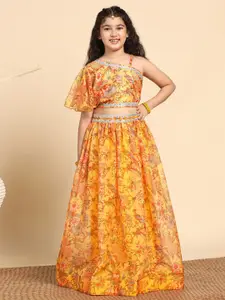 BAESD Girls Printed Ready to Wear Lehenga &