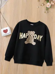 FOREVER FRIDAY Boys Cotton Self Design Round Neck Pullover Sweatshirt