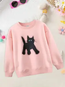 FOREVER FRIDAY Girls Printed Full Sleeve Round Neck  Sweatshirt